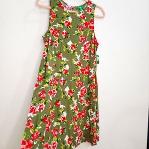 NWT Floral Dress - Sundress, Green, Flower